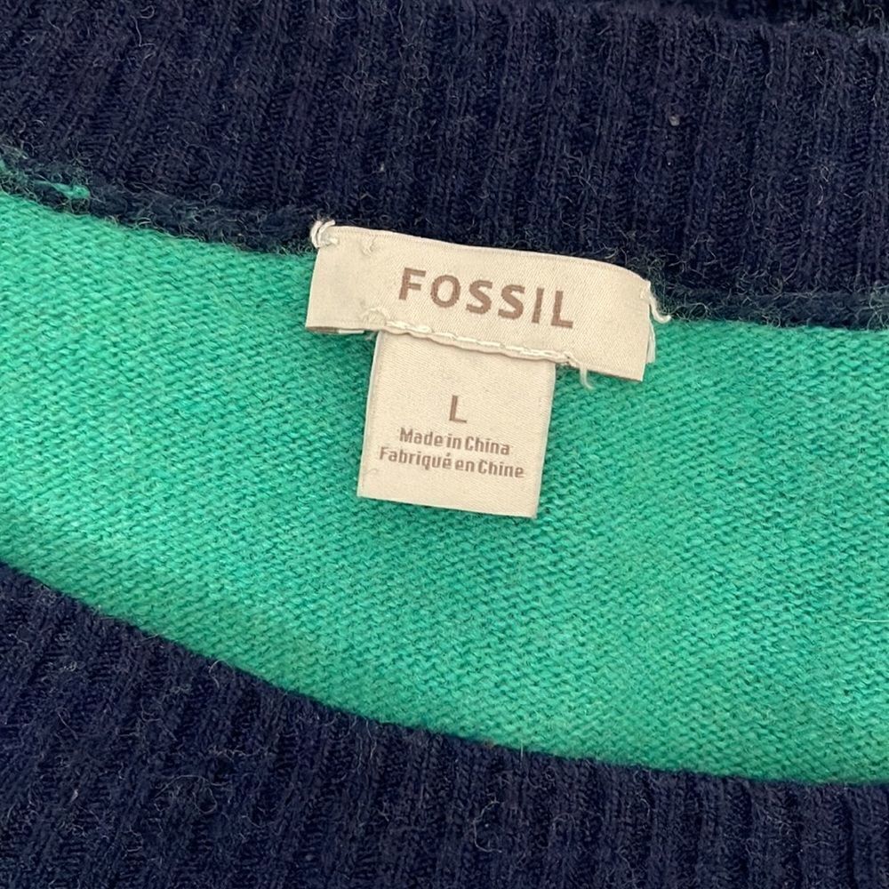 Fossil Striped Wool Cashmere Blend Sweater L - Picture 4 of 5